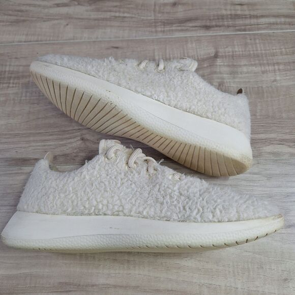 Allbirds Wool Runners Fluffs Shoes White Athletic Lace Up Sneakers Women's Sz 9 - Picture 8 of 11